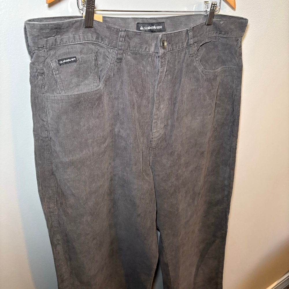 Men's‎ Quiksilver Gray Corduroy Pants Waist 40 - Picture 2 of 7